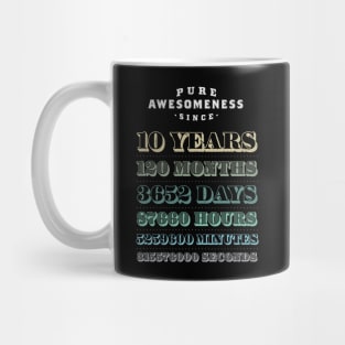 10 Years Pure Awesomeness Birthday Gift Boys Girls Mug